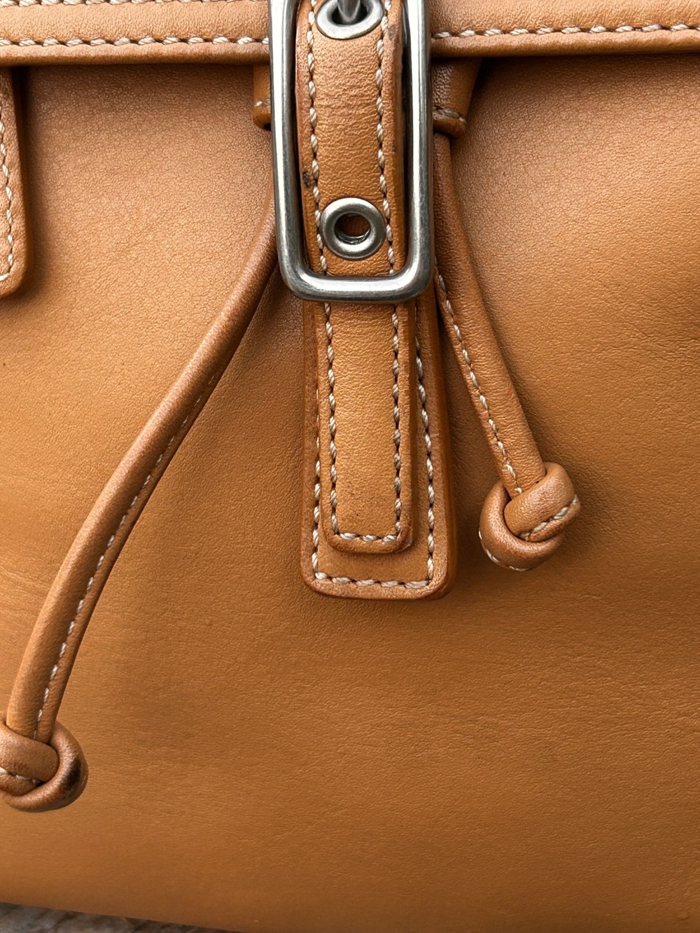 Vintage Coach 9858 Tan Glove‑Tanned Leather Drawstring Backpack - Picture 6 of 16